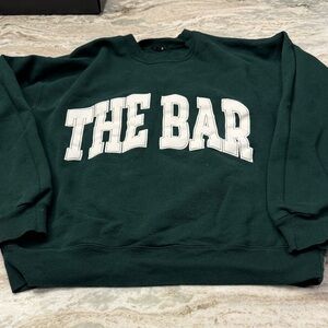 The Bar Forest Green Pullover Sweatshirt with White Logo